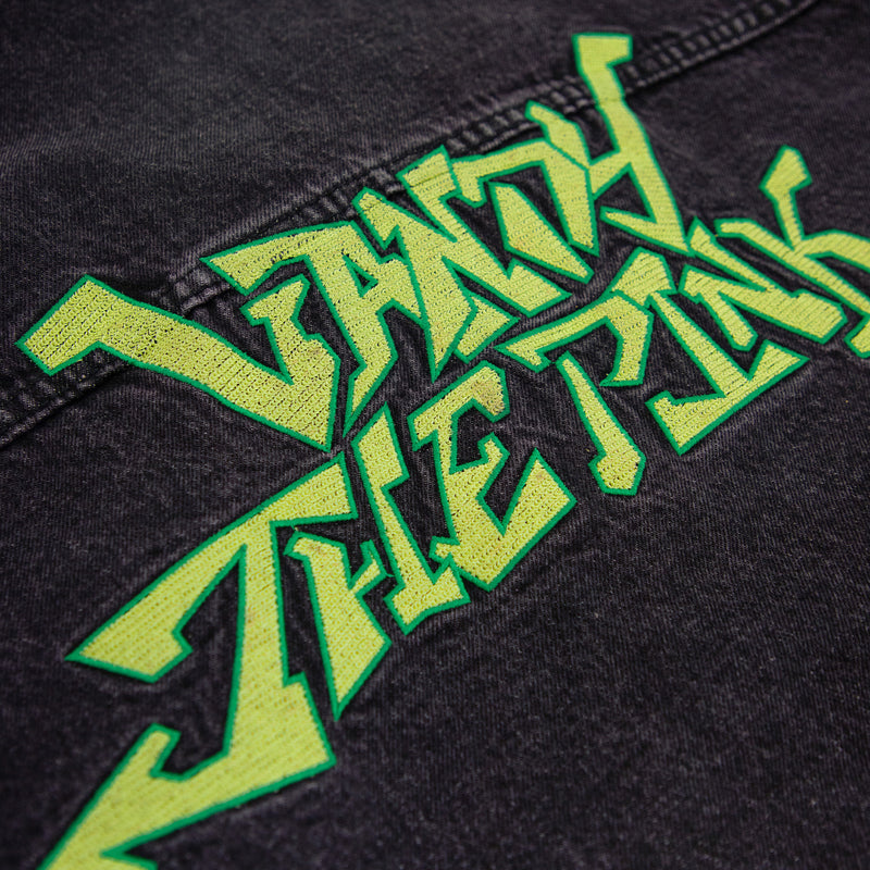 Graffiti Denim Jacket 'Black Neon Green'
