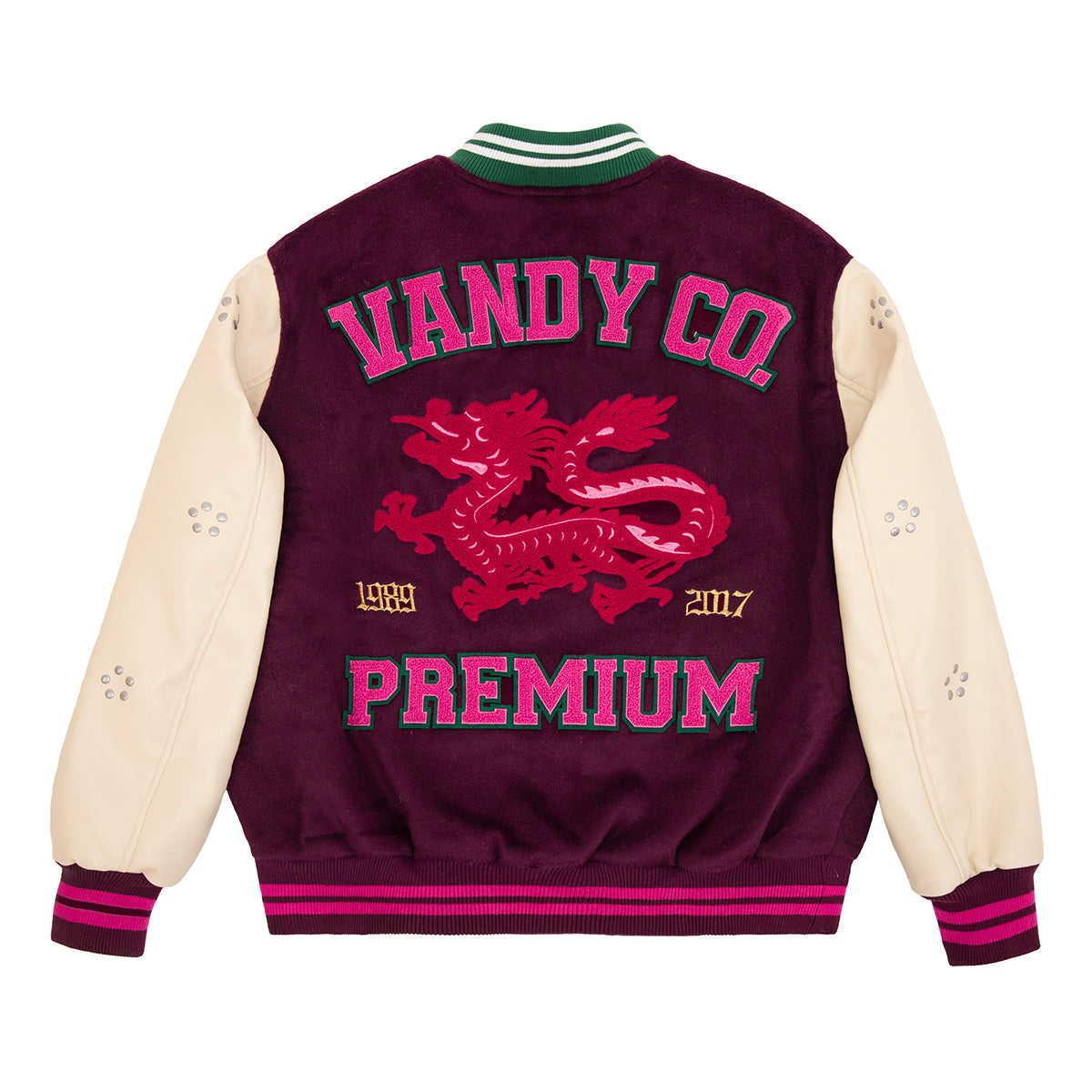 Year Of Dragon Varsity Jacket 'Maroon Cream'