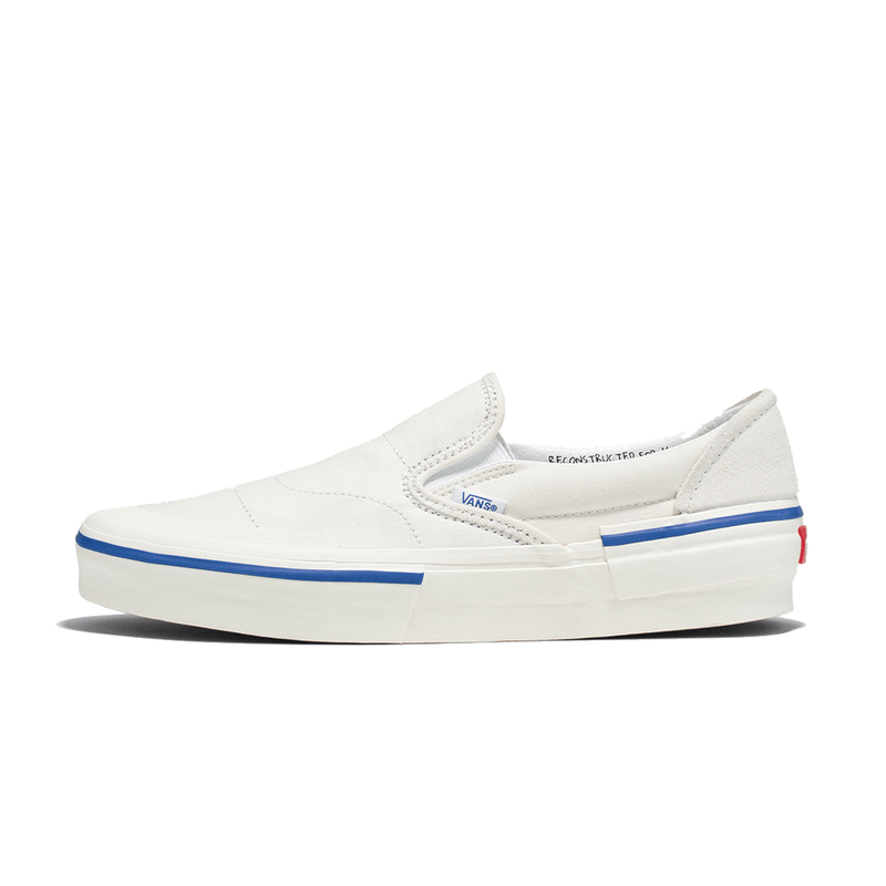 White low top hot sale slip on vans