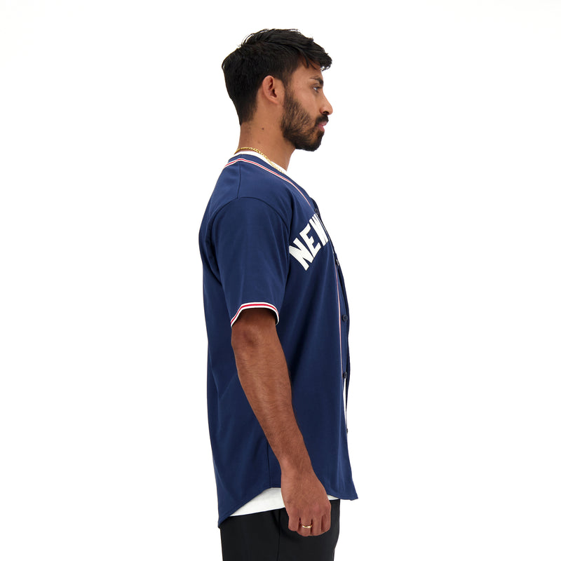 navy baseball shirt