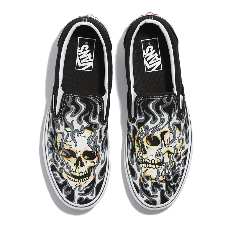 Slip on vans flames hotsell