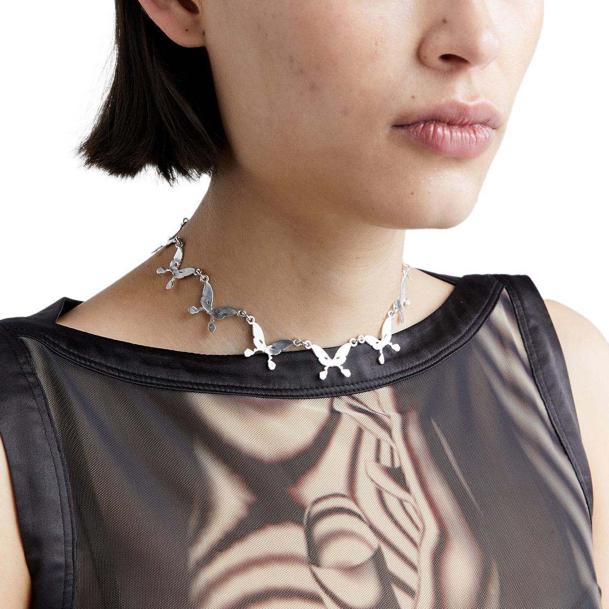 + Underground Sundae Continuous Butterfly Choker 'Silver'