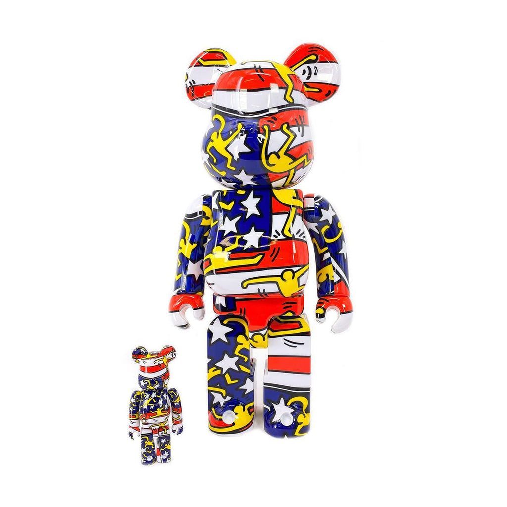 Medicom Toy + Keith Haring Be@rbrick 100% & 400% 'American Flag