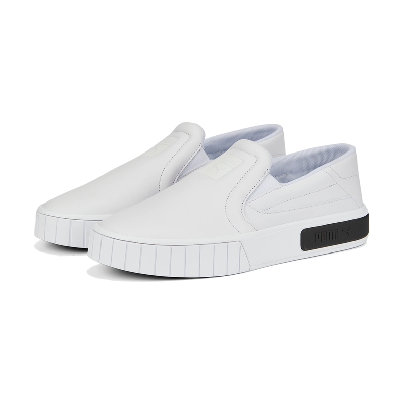 Puma white & hot sale black cali leather trainers