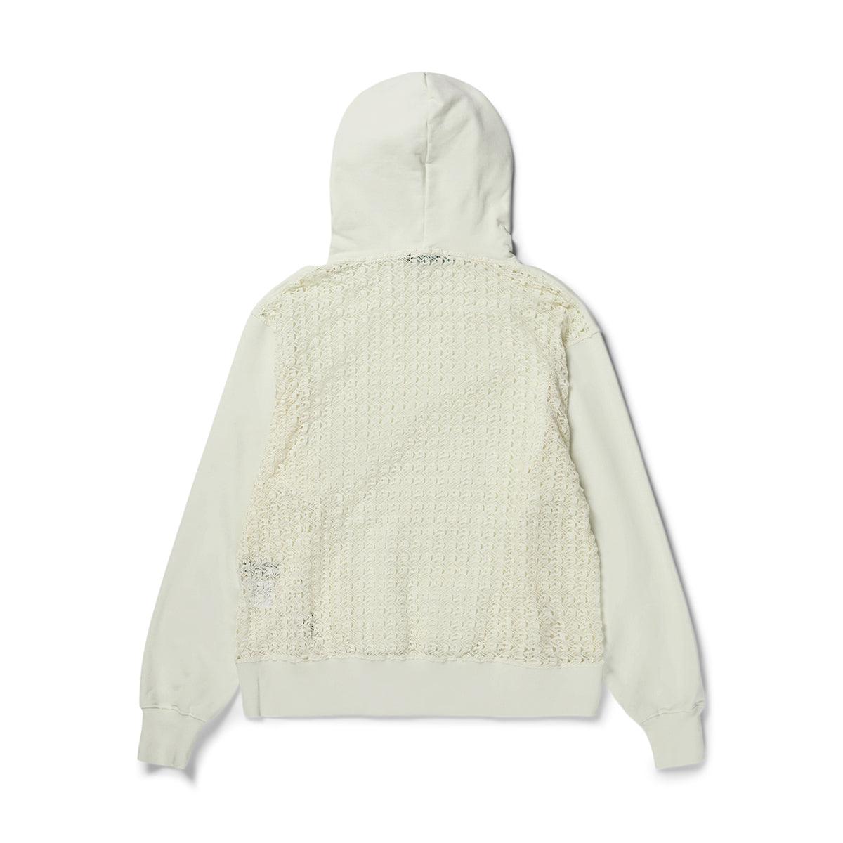 Mesh Panel Contrast Hoodie 'Ivory'