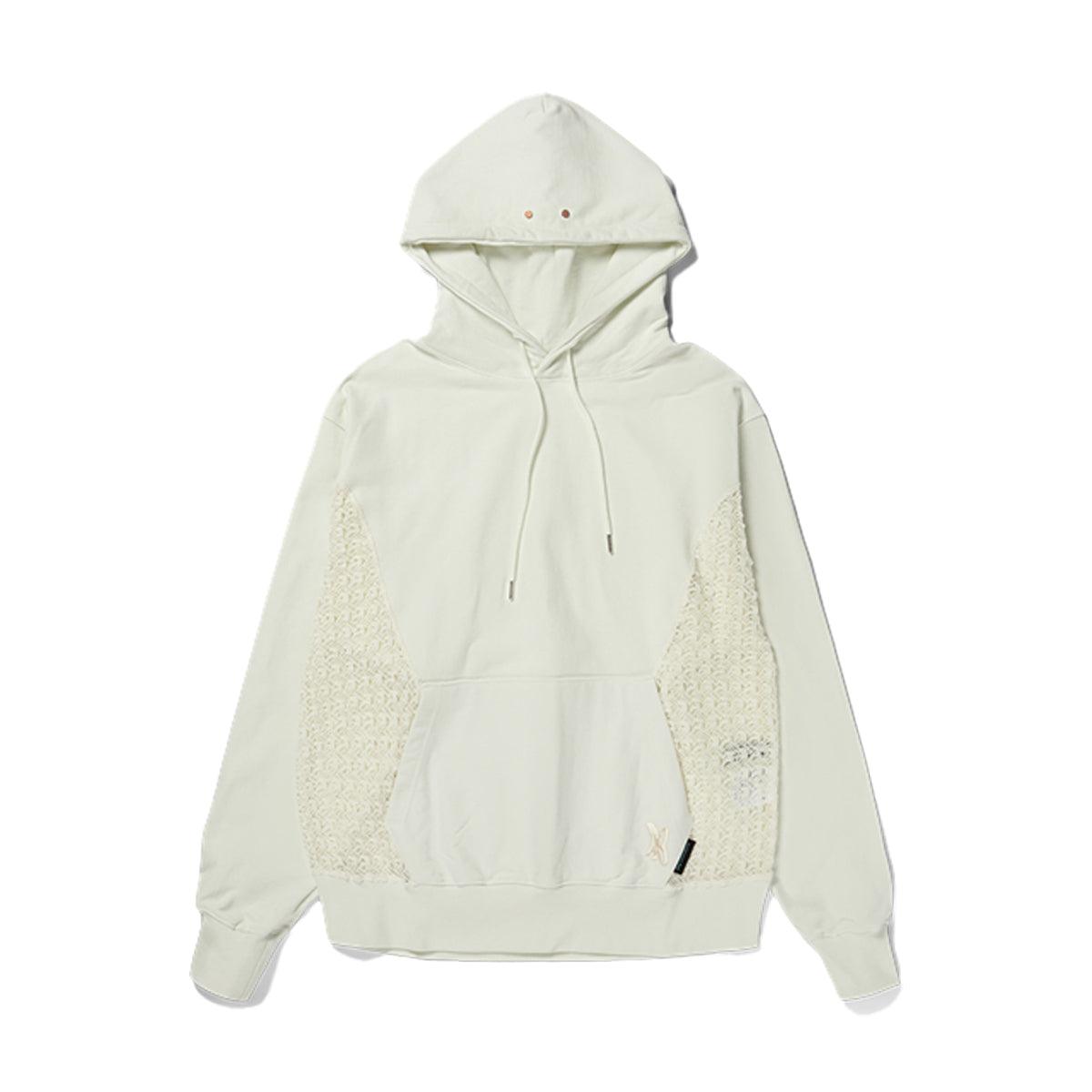 Mesh Panel Contrast Hoodie 'Ivory'