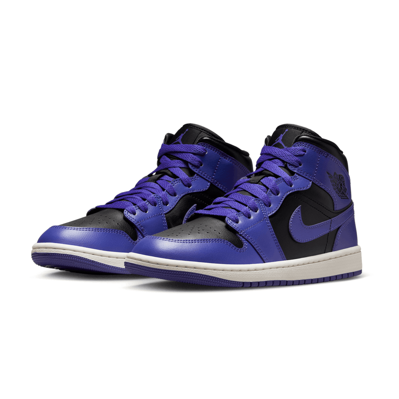 Air jordan 1 mid black best sale purple