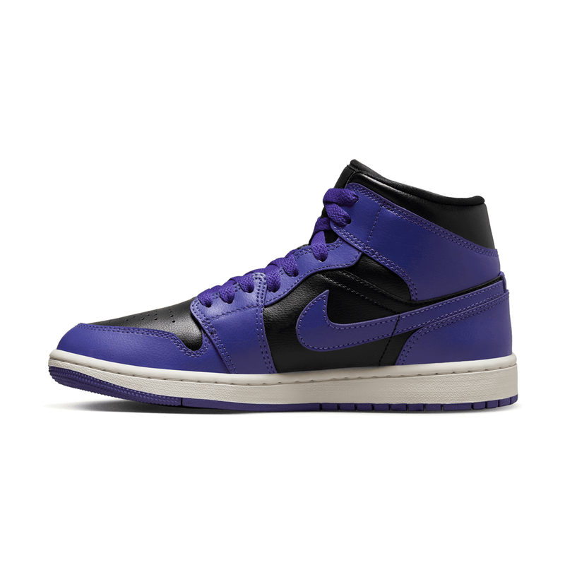 Air jordan 1 mid black best sale purple