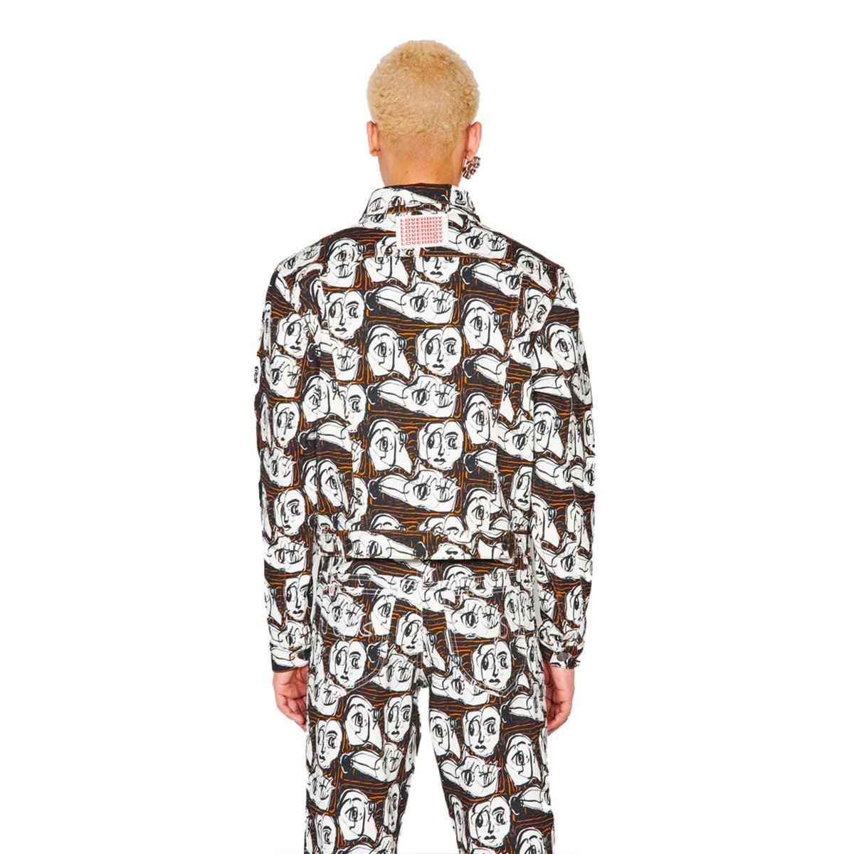 Art Denim Jacket 'Faces Print'