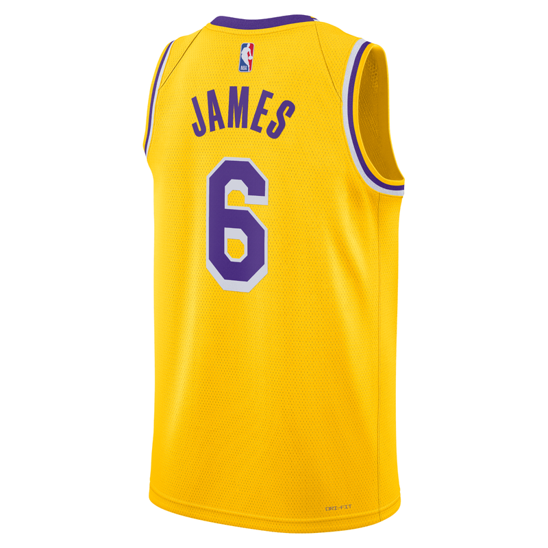 LA Lakers LeBron James Swoosh Statement Edition Swingman Jersey 48 L Nike