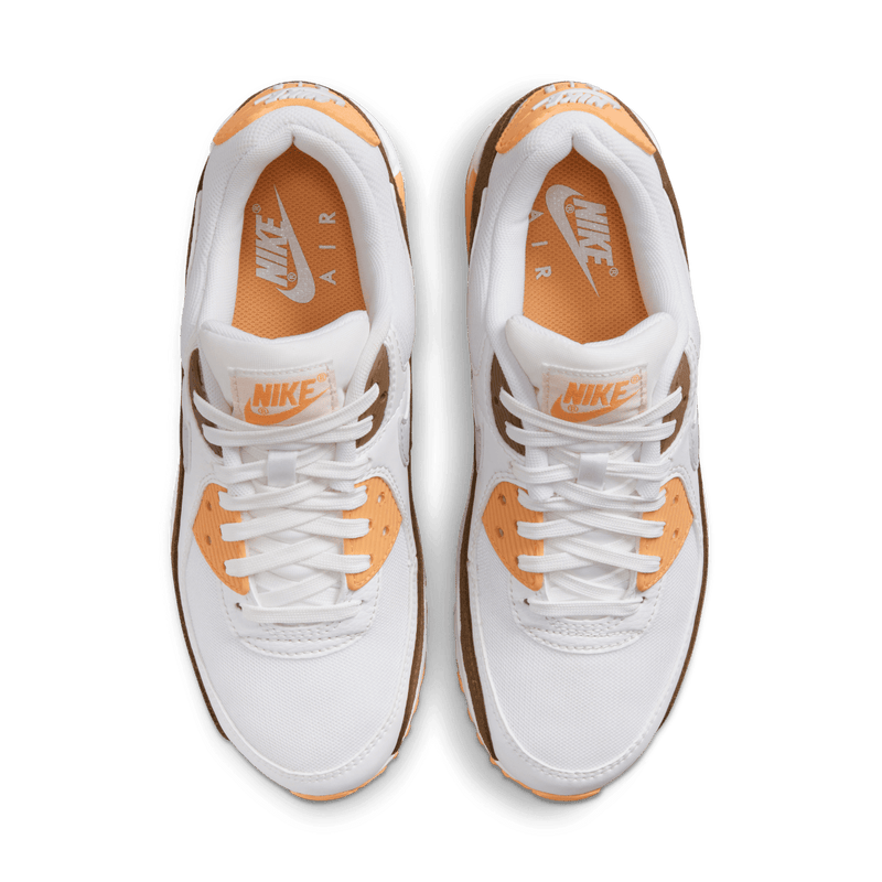 Nike id air max 90 white suede/mesh sales with translucent sole