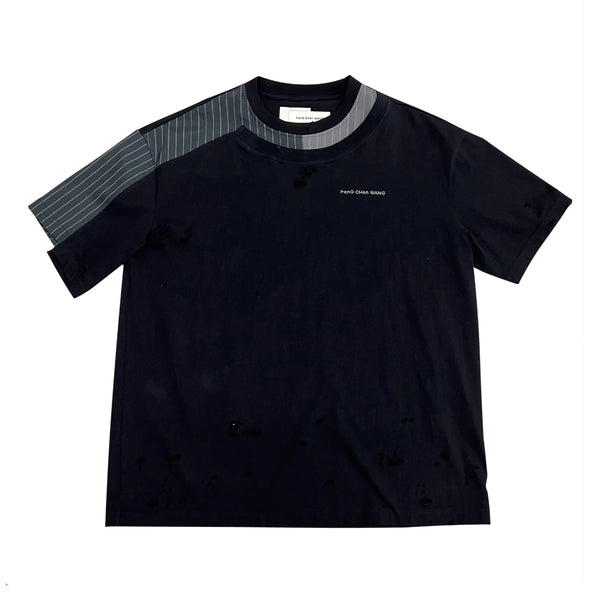 Patchwork Striped Tee 'Black'