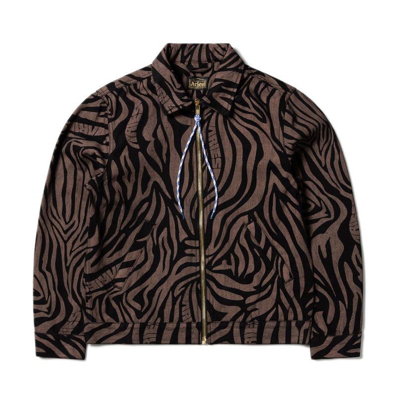 Tiger Print Zip-Through Jacket 'Black'