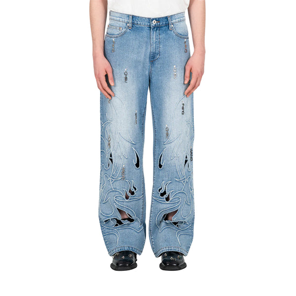 Phoenix Cut Out Denim Jeans 'Blue'