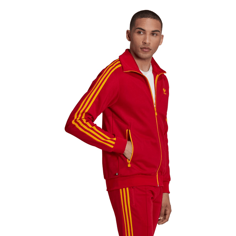 Red and 2025 gold adidas tracksuit