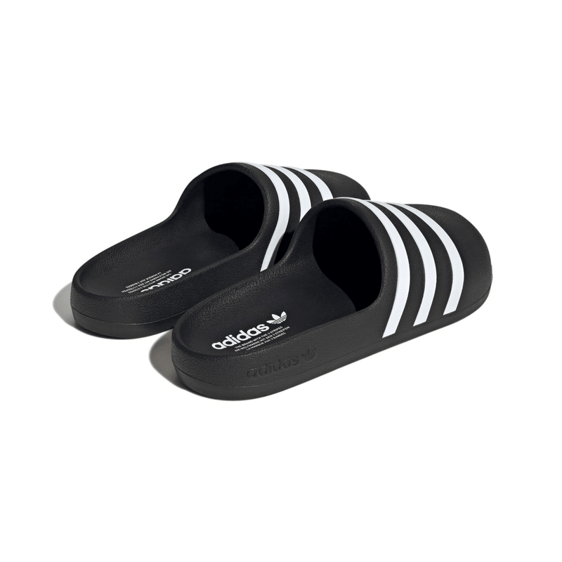 Adidas cloudfoam slides black top and white