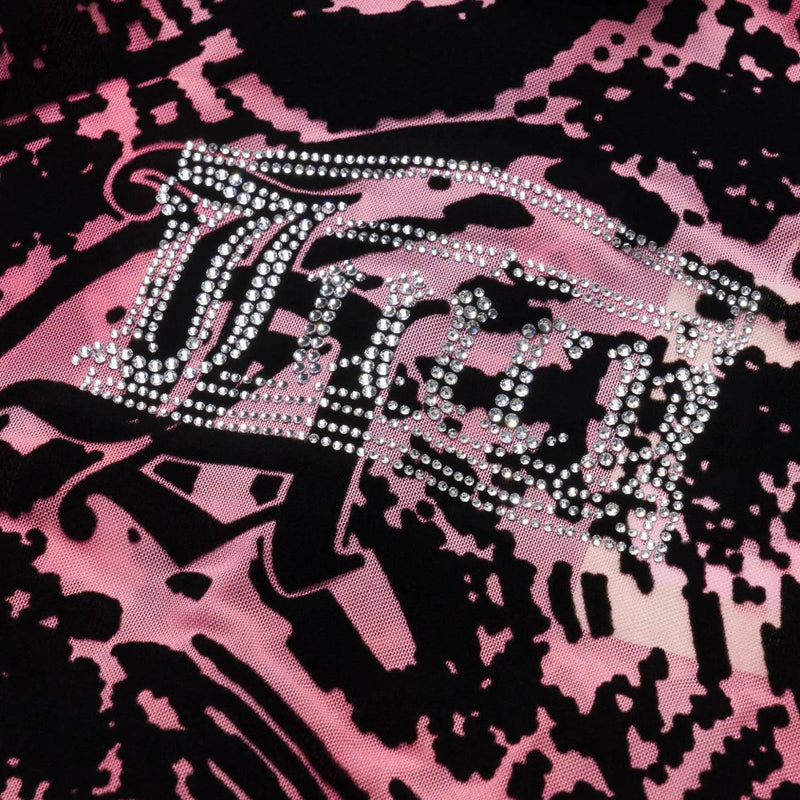 + Juicy Couture Psysnake Flocked Mesh Bodysuit 'Pink'
