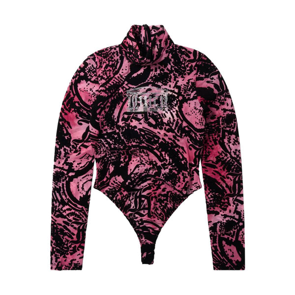 + Juicy Couture Psysnake Flocked Mesh Bodysuit 'Pink'