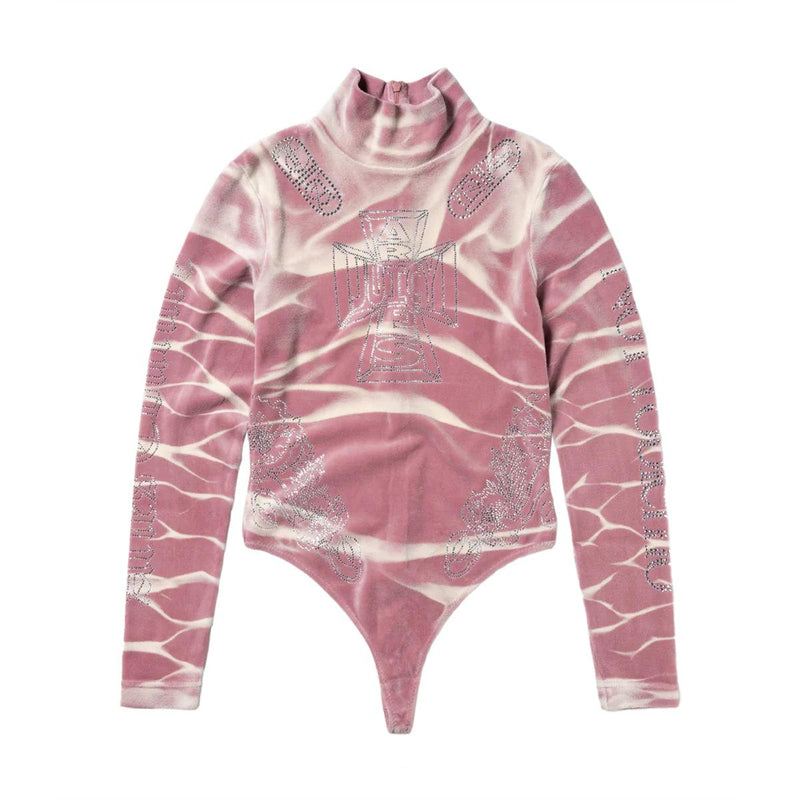 + Juicy Couture Tie-Dye Velour Bodysuit 'Pink'