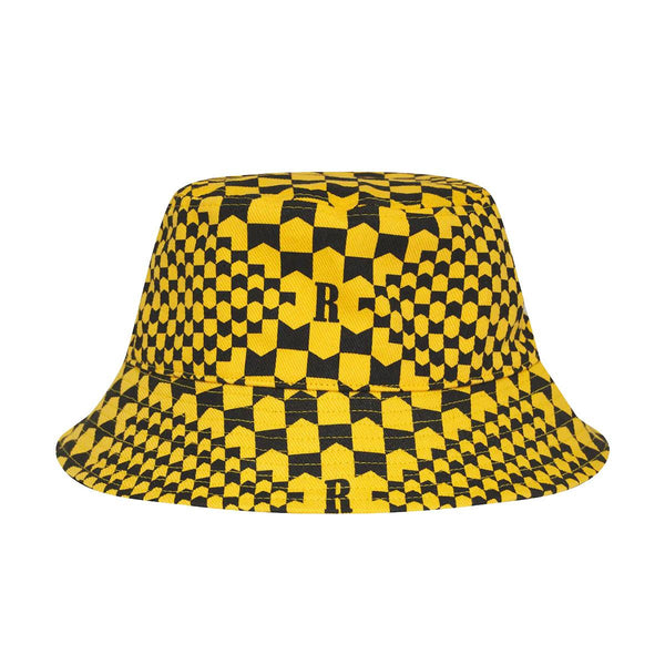 Checkered Monogram Bucket Hat 'Yellow Black'
