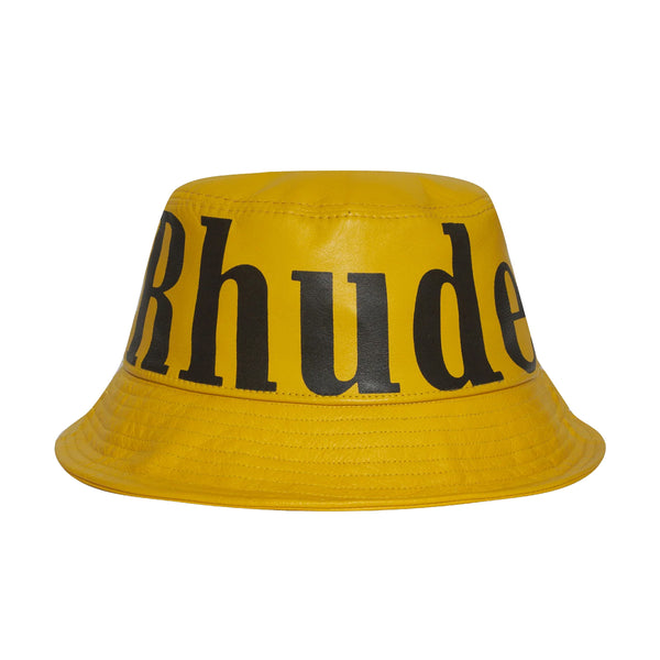 Logo Leather Bucket Hat 'Mustard'