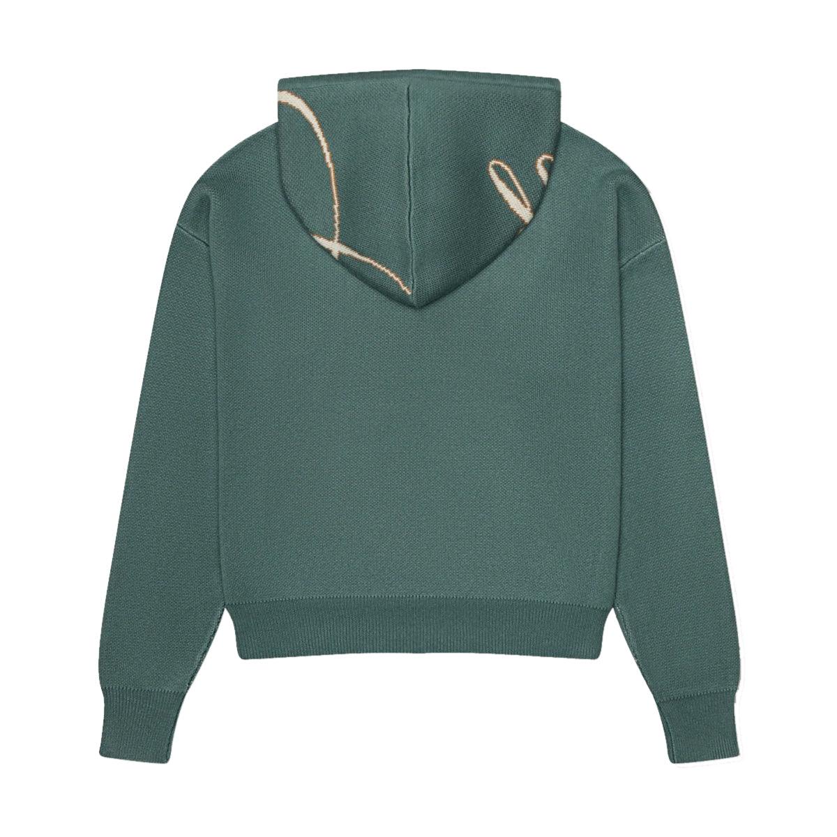 Script Logo Knit Hoodie 'Ivory Sage'