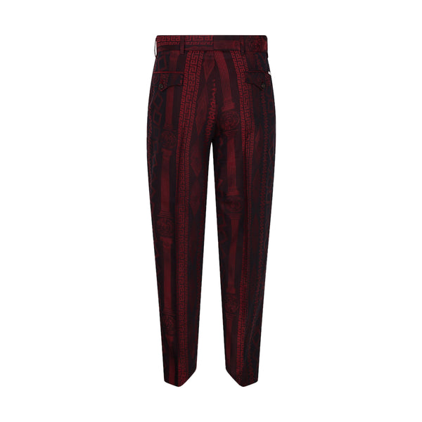 Tailored Column Jacquard Pants 'Red'