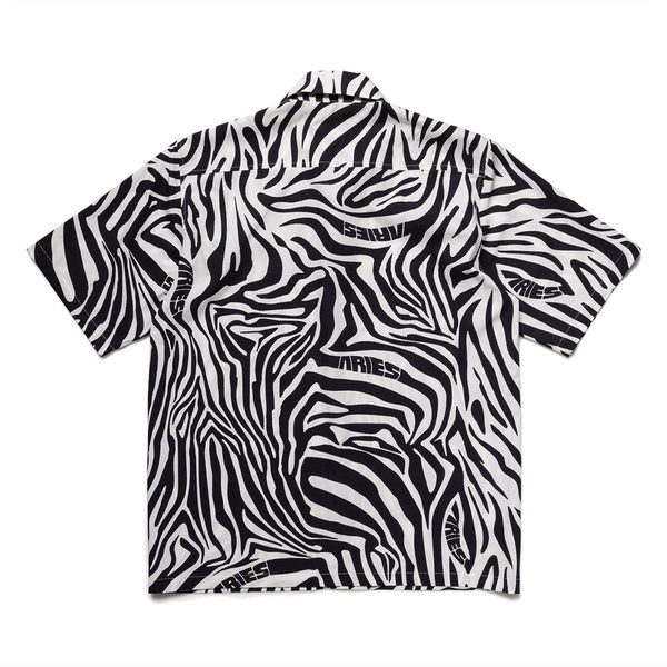 Zebra Print Hawaiian Shirt 'White'