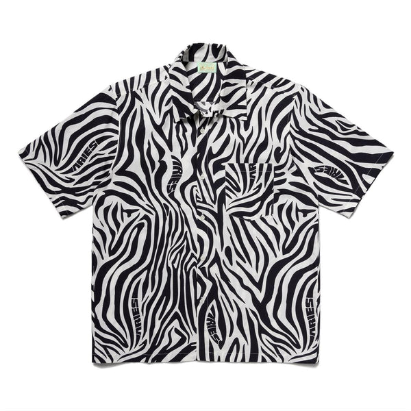 Zebra Print Hawaiian Shirt 'White'