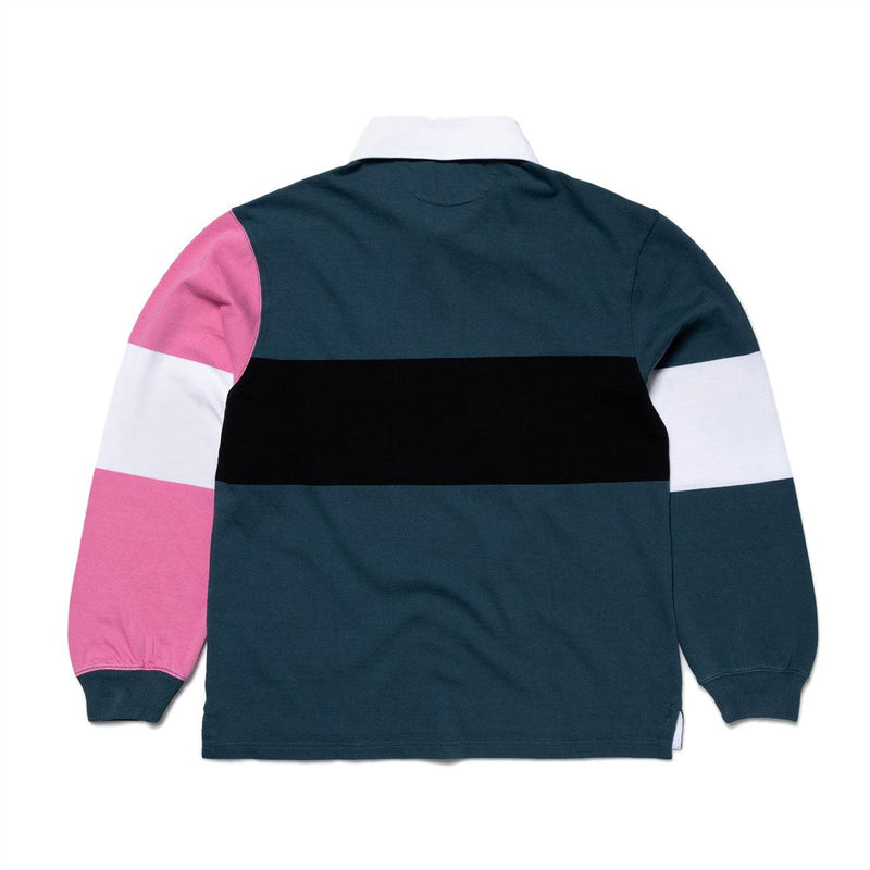 Colour-Blocked Rugby shirt sleeve 'Petrol'