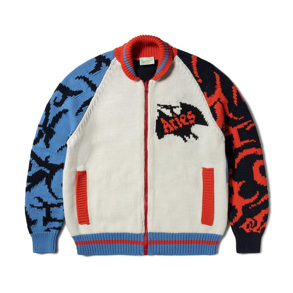 Pterodactyl Knit Varsity Cardigan 'Multi'