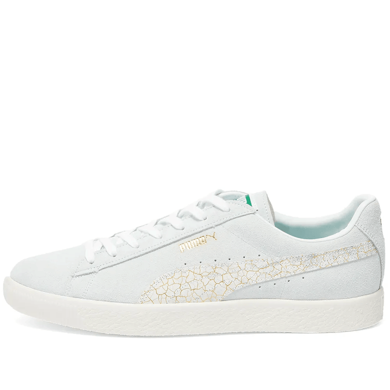 Puma suede platforms in white with embrodiery on sale